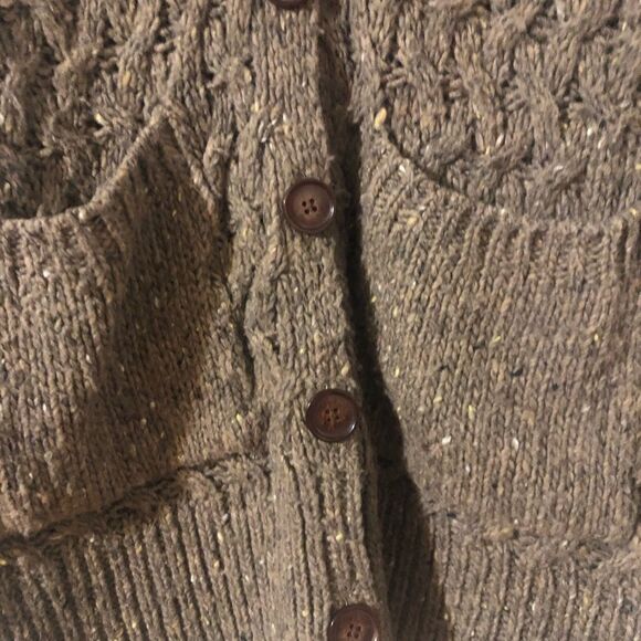 Anthropologie Isabella Sinclair Farfar Chunky Knit Cardigan Sweater Shawl Collar - Picture 4 of 8